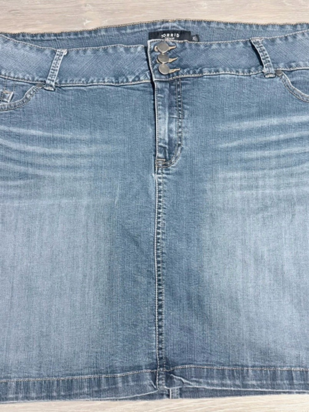torrid Light Blue Denim Midi Skirt